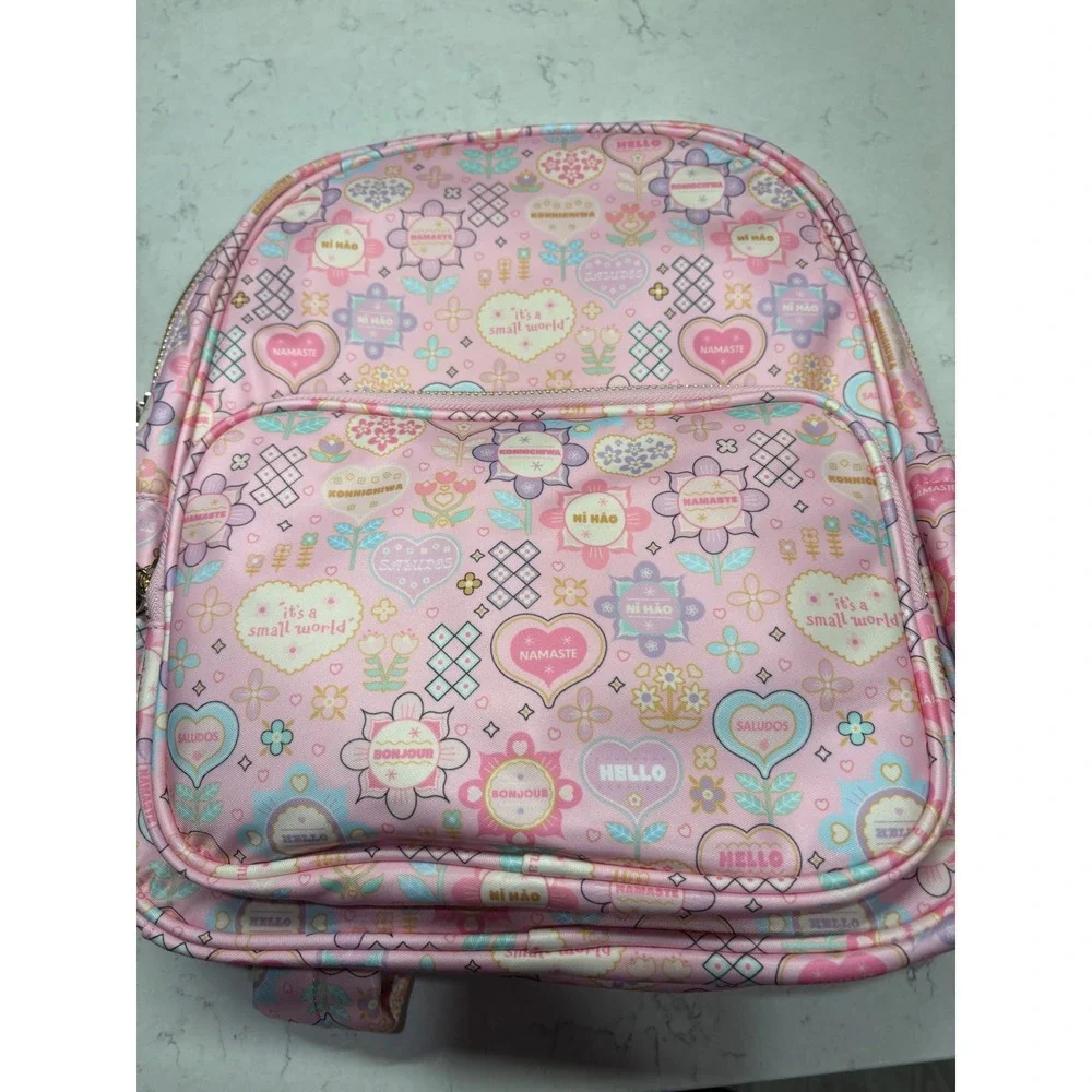 NWT Disney Parks Stoney Clover Lane Its A Small World Pink Mini Backpack